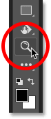 Selecting the Zoom Tool in Photoshop