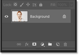 Photoshop's Layers panel showing the flattened image