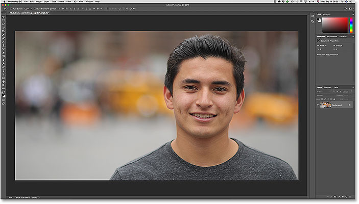 A photo open in Photoshop CC