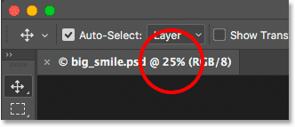 Photoshop Zoom Level Document Tab 