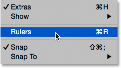 view ruler in photoshop