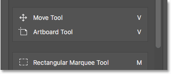 The Move Tool and Artboard Tool once again share the same group.