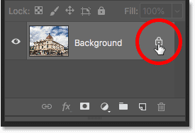 Unlocking the Background layer in Photoshop