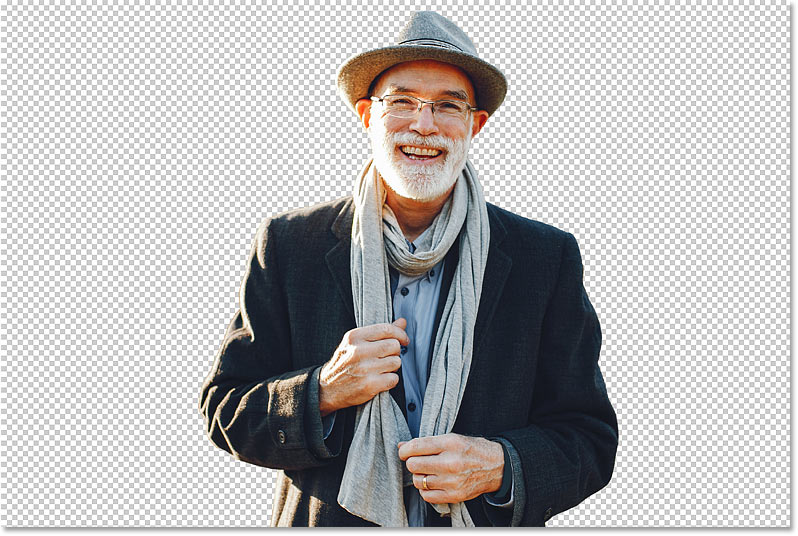 النتيجة باستخدام أمر Remove Background في Photoshop