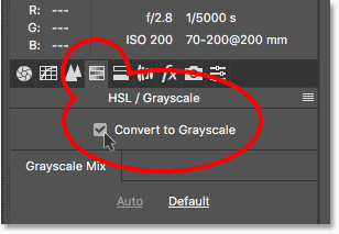 How to convert color images to grayscale in the Camera Raw Filter in Photoshop