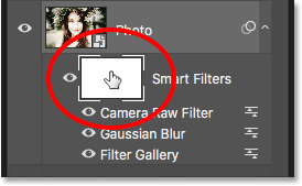 Selecting the smart filters layer mask