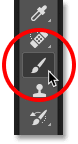 Selecting the Brush Tool in the Toolbar in Photoshop