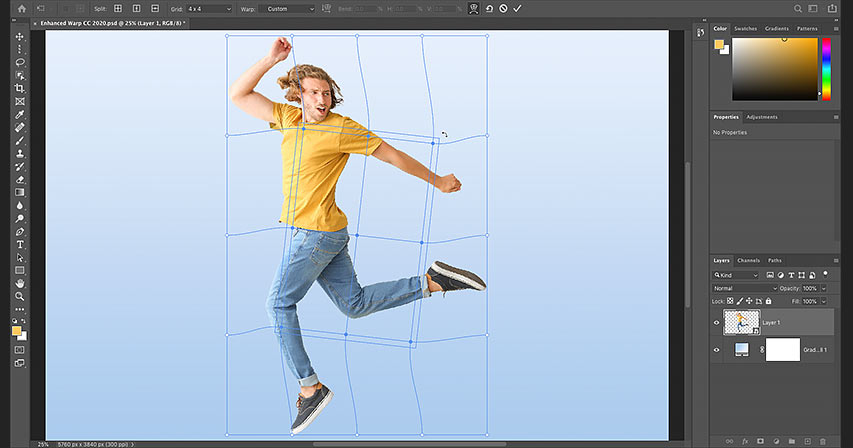 How to warp images with the Enhanced Warp Tool in Photoshop CC 2020