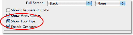 The Show Tools Tips Preference in Photoshop CS5. 