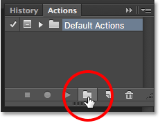 Création d'un nouvel ensemble d'actions. Image © 2016 Photoshop Essentials.com