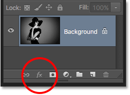 The Layer Styles icon is currently unavailable. Image © 2016 Photoshop Essentials.com