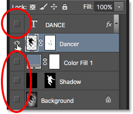 Pressing Alt (Win) / Option (Mac) while clicking the layer visibility icon.