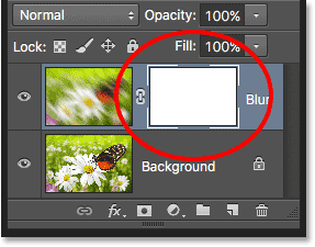 A layer mask thumbnail in the Layers panel. 