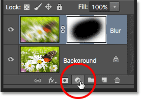 أيقونة New Fill or Adjustment Layer. 