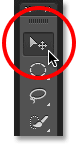 Selecting the Move Tool in Photoshop. 