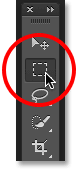 Selecting the Rectangular Marquee Tool in Photoshop. Image © 2016 Photoshop Essentials.com
