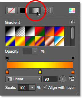 The Gradient fill option. 