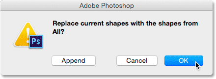 The Replace current shapes with the shapes from All dialog box. 