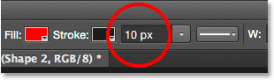 Changing the measurement type for the stroke width to pixels. 