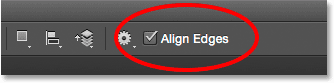 The Align Edges option in the Options Bar. 