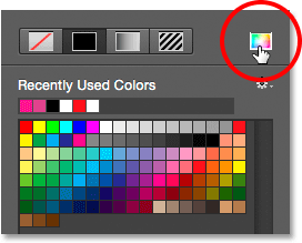 Clicking the Color Picker icon. 