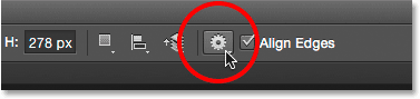 Clicking the gear icon. 