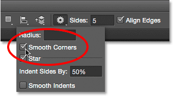 The Smooth Corners option for the Polygon Tool. 