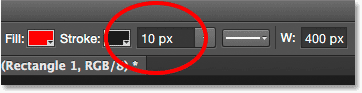 Setting the shape stroke width in pixels. 