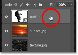 Opening the contextual menu in Photoshop's Layers panel