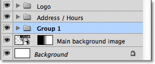 Creating a new layer group named Group 1. 