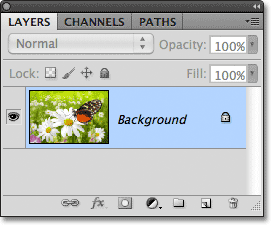 The Layers panel in Photoshop CS5. 