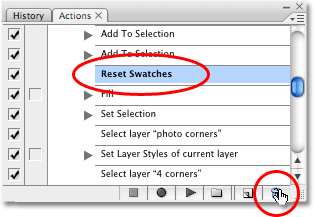 Deleting the 'Reset Swatches' step. 