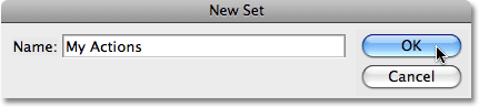 The New Set dialog box in Photoshop. 