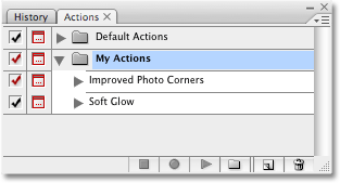 de set 'mijn acties' is terug geladen in Photoshop.'My Actions' set has been loaded back in to Photoshop. 