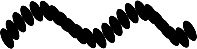 A brush stroke using the Initial Direction option for the angle control. 