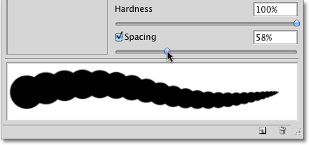 A preview of the Fade option in the Brushes panel in Photoshop. 