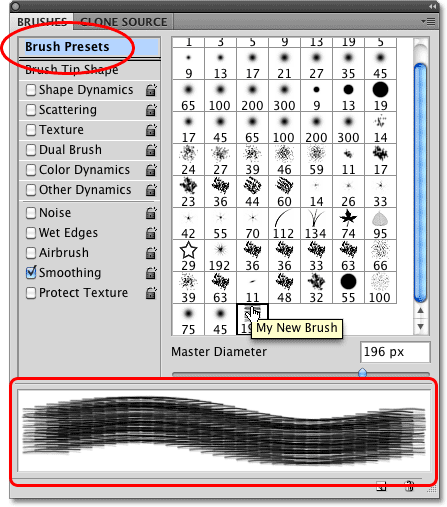 Borstpanelen i Photoshop.