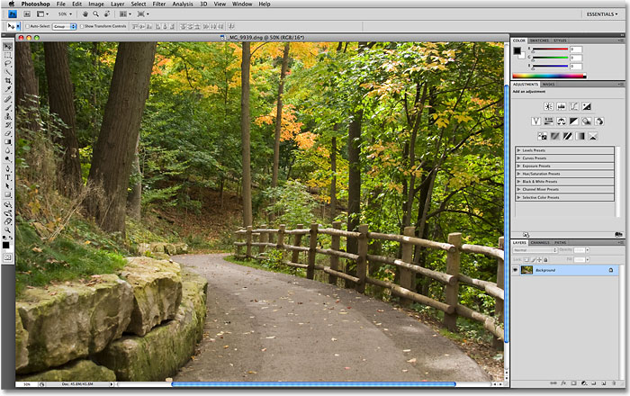 The new user interface in Photoshop CS4. 