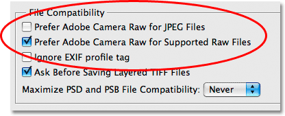 Two new File Handling options in Photoshop CS3. 