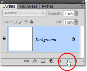 Ikona Dodaj nową warstwę (Add New Layer) w panelu Warstwy (Layers) w programie Photoshop.