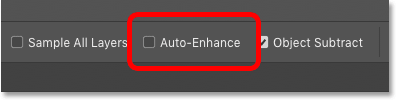 The Auto-Enhance option for the Object Selection Tool in Photoshop CC 2020