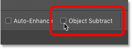 Turning off the Object Subtract option for Photoshop's Object Selection Tool