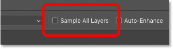 The Sample All Layers option for the Object Selection Tool in Photoshop CC 2020