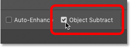 Turning on the Object Subtract option for Photoshop's Object Selection Tool