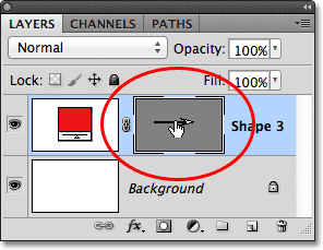  Haga clic en la miniatura de la máscara vectorial para deseleccionarla. 