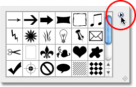 The arrow icon in the Shape Picker in Photoshop. 