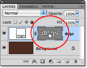 The shape's vector mask thumbnail in the Layers panel in Photoshop. 