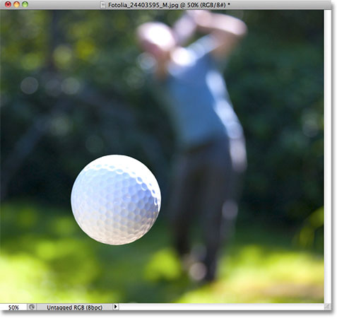 A close up photo of a golf ball. Image licensed from Adobe Stock