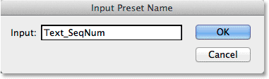 Naming the new preset in the Batch Rename dialog box. Image © 2014 Photoshop Essentials.com