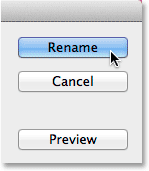 Clicking the Rename button. Image © 2014 Photoshop Essentials.com